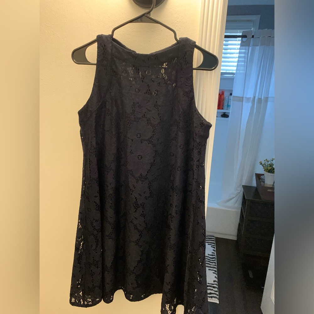 Donna Morgan black dress - size 8 lace flare
